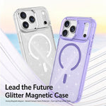 Custodia magnetica di lusso in TPU glitterato e PC per telefono., For iPhone 16 Pro Max, For iPhone 16 Pro, For iPhone 16 Plus, For iPhone 16