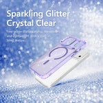 Custodia magnetica di lusso in TPU glitterato e PC per telefono., For iPhone 16 Pro Max, For iPhone 16 Pro, For iPhone 16 Plus, For iPhone 16