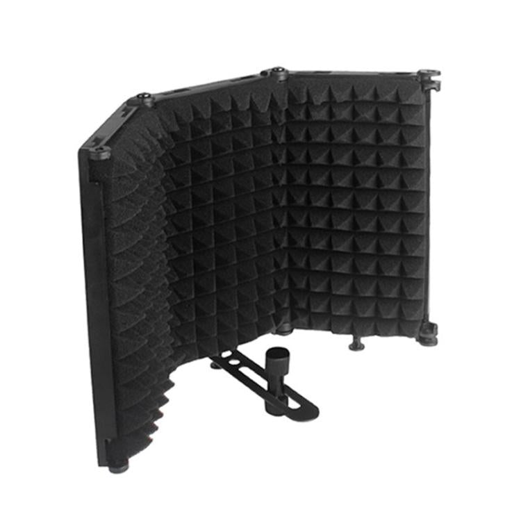 Schermo isolante per microfono pieghevole a tre pannelli M3P, antivento e con clip per telefono., M3P Isolation Shield+Phone Clip