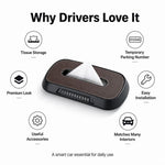 Porta fazzoletti da auto con cartellino con numero di telefono per parcheggio temporaneo, Leather