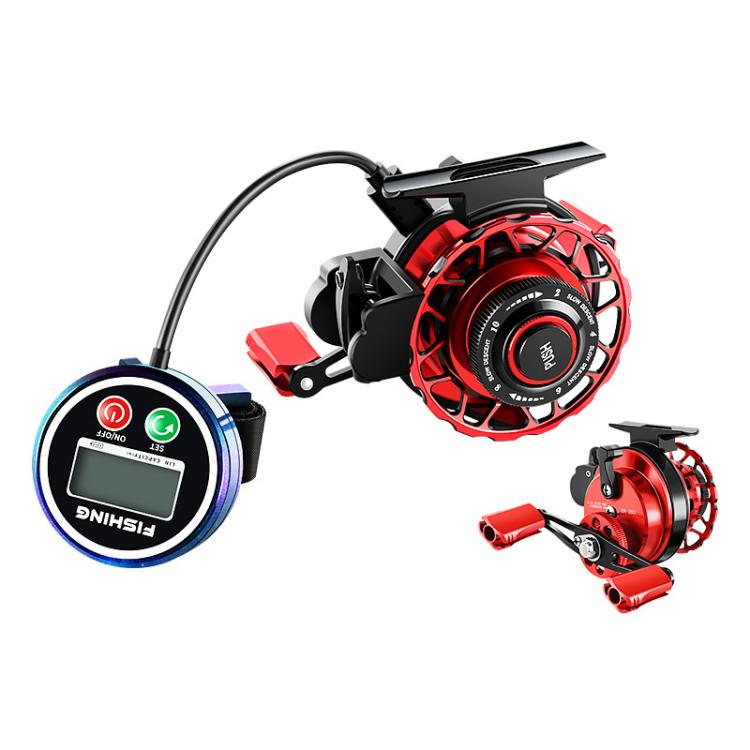 Mulinello in metallo magnetico a discesa lenta per la pesca in acqua salata con zattera., Basic-Left, Basic-Right, Line Guide-Left, Line Guide-Right, Digital Display & Line Guide-Left, Digital Display & Line Guide-Right