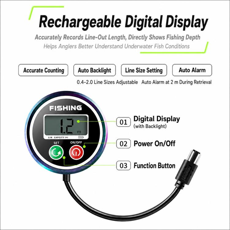 Mulinello in metallo magnetico a discesa lenta per la pesca in acqua salata con zattera., Basic-Left, Basic-Right, Line Guide-Left, Line Guide-Right, Digital Display & Line Guide-Left, Digital Display & Line Guide-Right