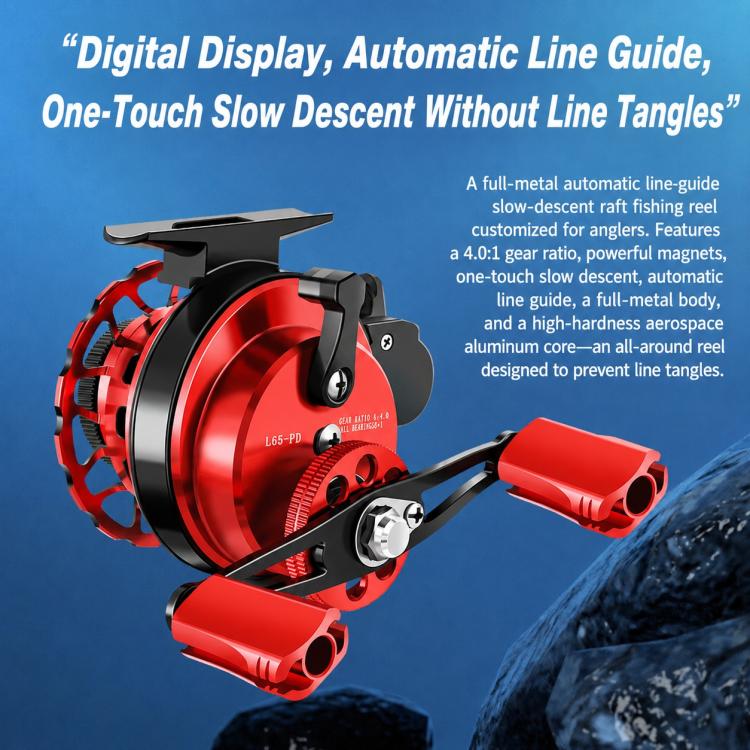 Mulinello in metallo magnetico a discesa lenta per la pesca in acqua salata con zattera., Basic-Left, Basic-Right, Line Guide-Left, Line Guide-Right, Digital Display & Line Guide-Left, Digital Display & Line Guide-Right