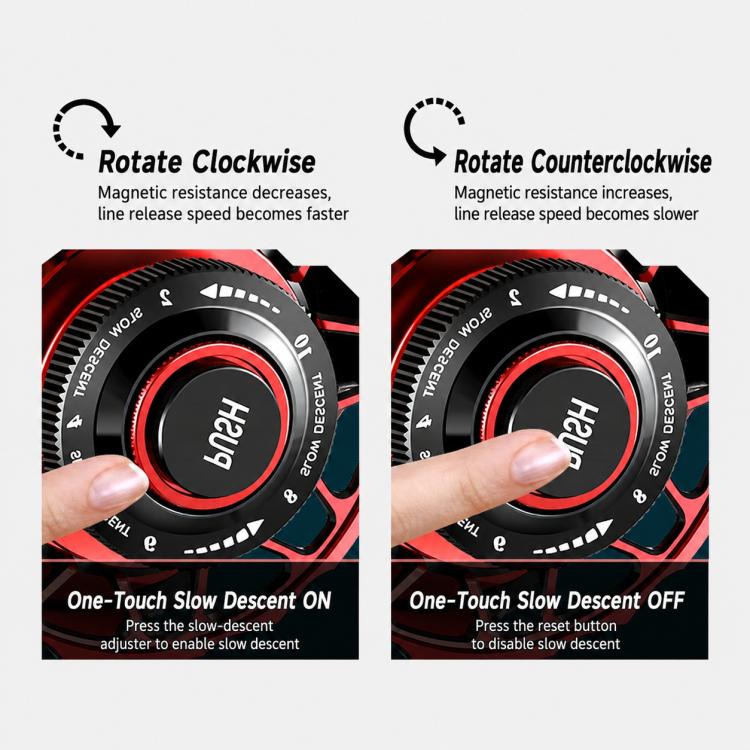 Mulinello in metallo magnetico a discesa lenta per la pesca in acqua salata con zattera., Basic-Left, Basic-Right, Line Guide-Left, Line Guide-Right, Digital Display & Line Guide-Left, Digital Display & Line Guide-Right