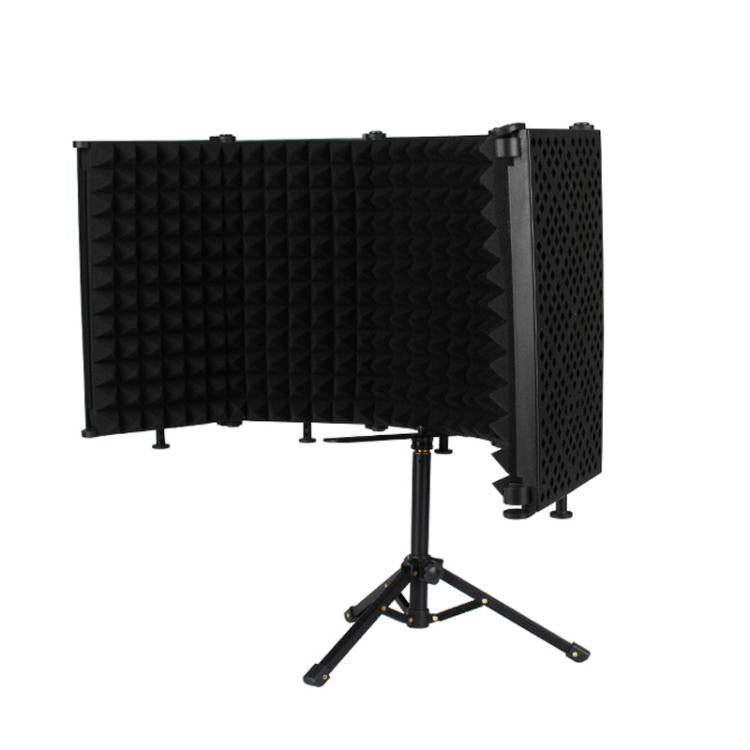 Schermo isolante per microfono pieghevole a cinque pannelli M5 con treppiede e kit filtro anti-pop, M5 Isolation Shield+Tripod+Pop Filter