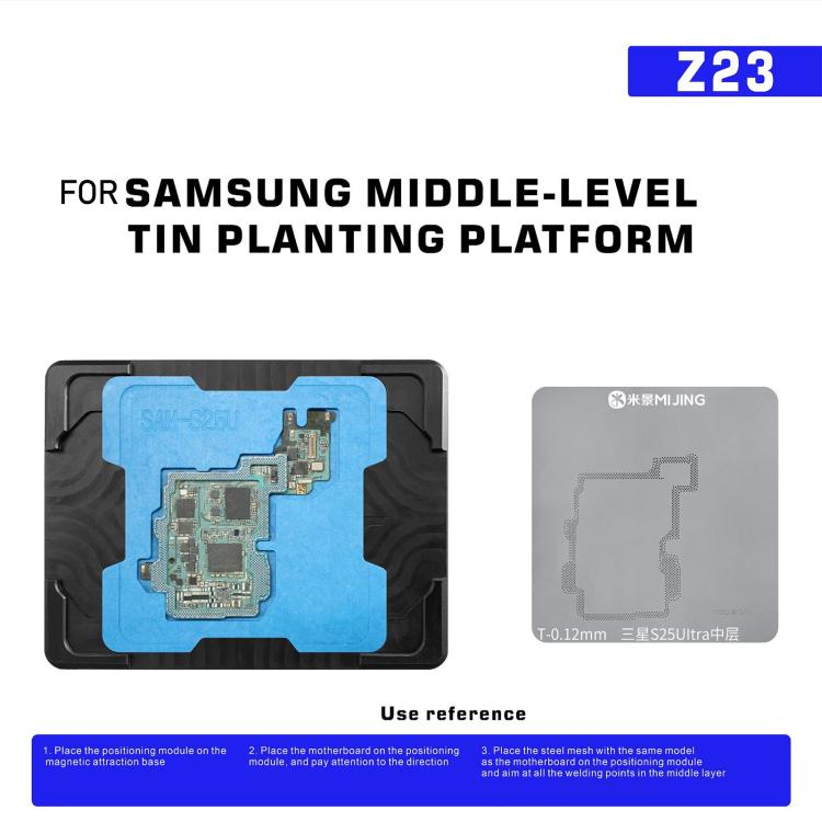 Set di piattaforme di ricostruzione Baga a tre livelli di impianto Mizing Z23, For Galaxy S25 5G, For Samsung Universal Base, For Galaxy S25+ 5G, For Galaxy S25 Ultra 5G, For Galaxy S24 Ultra 5G, For Galaxy S24+ 5G, For Galaxy S24 5G                   ...