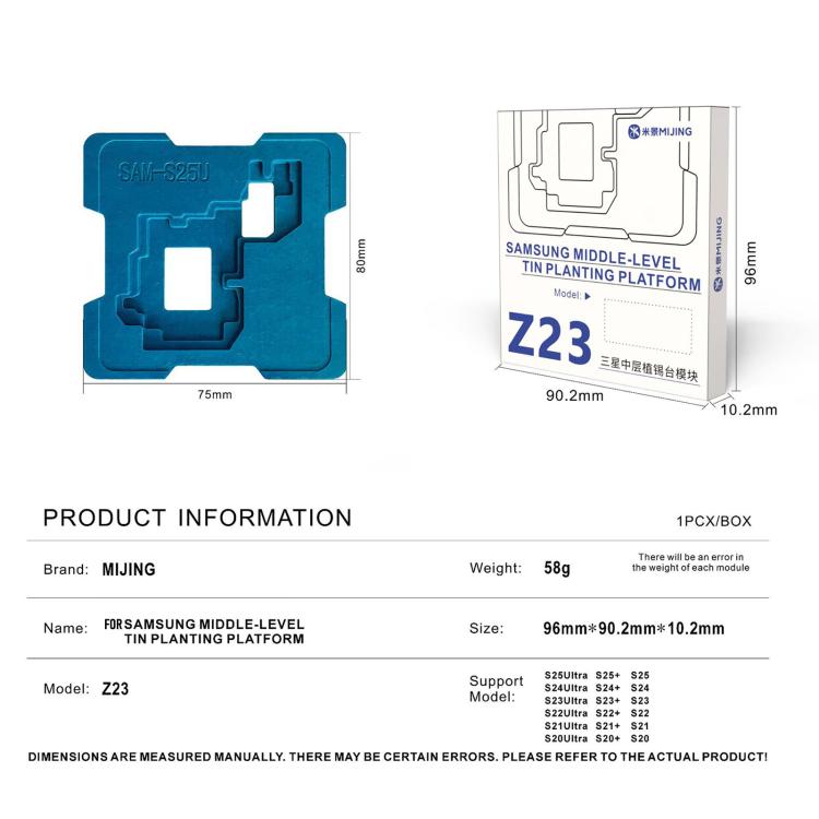 Set di piattaforme di ricostruzione Baga a tre livelli di impianto Mizing Z23, For Galaxy S25 5G, For Samsung Universal Base, For Galaxy S25+ 5G, For Galaxy S25 Ultra 5G, For Galaxy S24 Ultra 5G, For Galaxy S24+ 5G, For Galaxy S24 5G                   ...