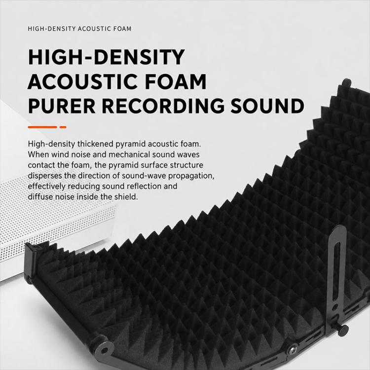 Schermo isolante per microfono M3 con custodia metallica pieghevole a tre pannelli., M3 Metal Casing Isolation Shield