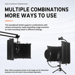 Schermo isolante per microfono M3 con custodia metallica pieghevole a tre pannelli., M3 Metal Casing Isolation Shield