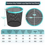 Retino per pesci di grandi dimensioni, pieghevole, con testa a rete rivestita in lega di alluminio e borsa per il trasporto., Round-35cm, Round-40cm, Round-45cm, Triangle-35cm, Triangle-40cm, Triangle-45cm