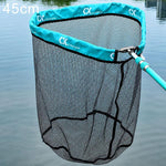 Retino per pesci di grandi dimensioni, pieghevole, con testa a rete rivestita in lega di alluminio e borsa per il trasporto., Round-35cm, Round-40cm, Round-45cm, Triangle-35cm, Triangle-40cm, Triangle-45cm