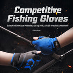 1 paio di guanti da pesca antiscivolo traspiranti a 3 dita tagliate, protezione solare per esterni, attrezzatura da pesca, Thin-Black, Thin-Blue, Thicken-Red, Thicken-Grey, Thicken-Yellow, Thicken-Blue