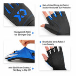 1 paio di guanti da pesca antiscivolo traspiranti a 3 dita tagliate, protezione solare per esterni, attrezzatura da pesca, Thin-Black, Thin-Blue, Thicken-Red, Thicken-Grey, Thicken-Yellow, Thicken-Blue
