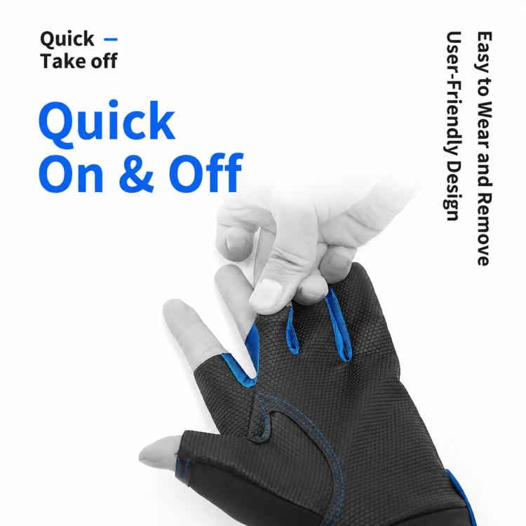 1 paio di guanti da pesca antiscivolo traspiranti a 3 dita tagliate, protezione solare per esterni, attrezzatura da pesca, Thin-Black, Thin-Blue, Thicken-Red, Thicken-Grey, Thicken-Yellow, Thicken-Blue