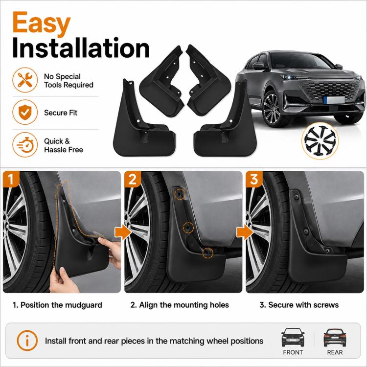 Set di 4 parafanghi per auto, For Changan UNI-K 2021-2024