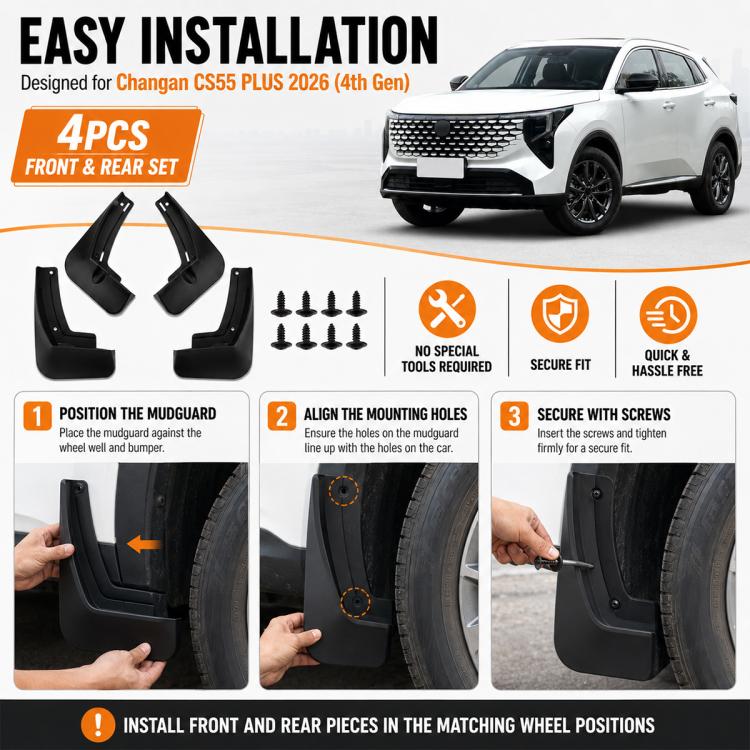 Set di 4 parafanghi per auto, For Changan CS55 PLUS 2026