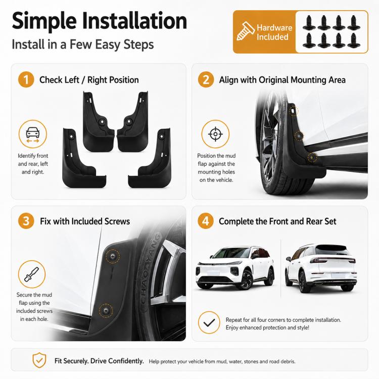 Set di 4 parafanghi per auto, For Changan NEVO Q07 2025