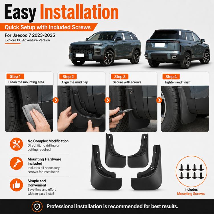 Set di 4 parafanghi per auto, For Chery Jaecoo 7 2023-2025