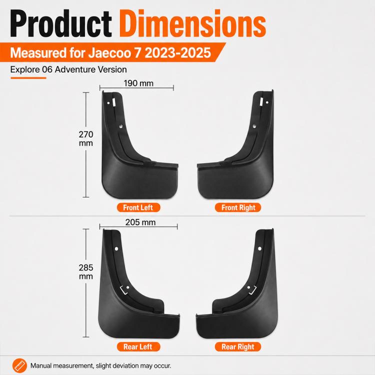 Set di 4 parafanghi per auto, For Chery Jaecoo 7 2023-2025