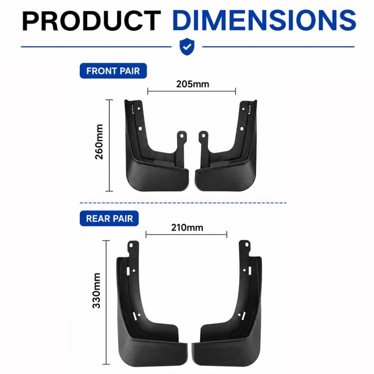 Set di 4 parafanghi per auto, For Chery Jaecoo J8 2023-2025
