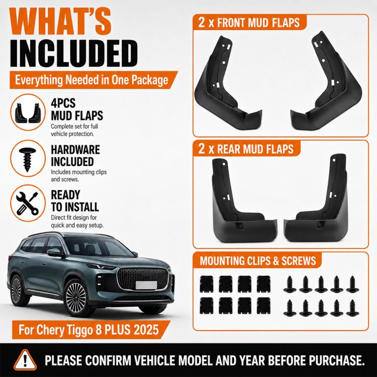 Set di 4 parafanghi per auto, For Chery Tiggo 8 PLUS 2025