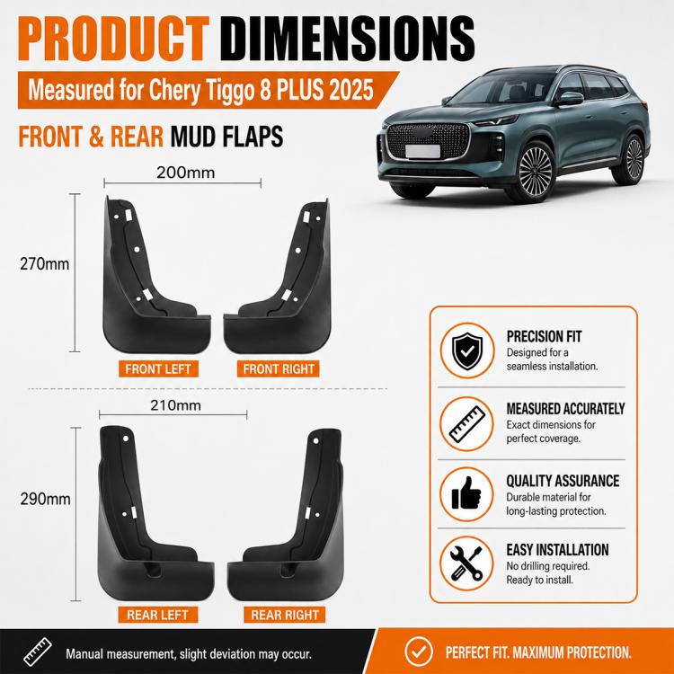 Set di 4 parafanghi per auto, For Chery Tiggo 8 PLUS 2025