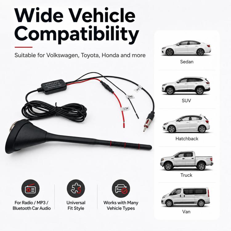 Amplificatore di segnale FM per antenna autoradio, compatibile con Volkswagen, Toyota e Honda., 88-108MHz 600 Modulator Version, 76-230MHz B Version, 88-230MHz C Version, 88-108MHz D Version, 76-230MHz E Version