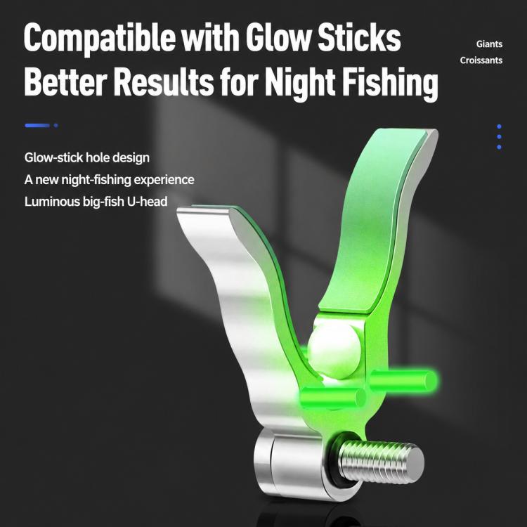 Supporto per canna da pesca a forma di U in lega di alluminio, girevole e compatto, ideale per la pesca di grandi pesci.