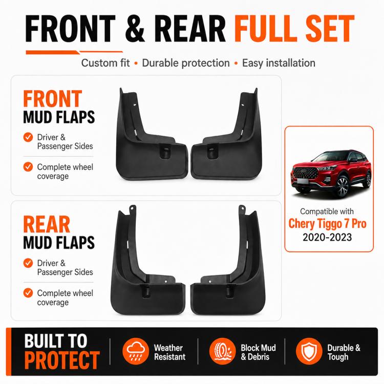 Set di 4 parafanghi per auto, For Chery Tiggo 7 Pro 2020-2023