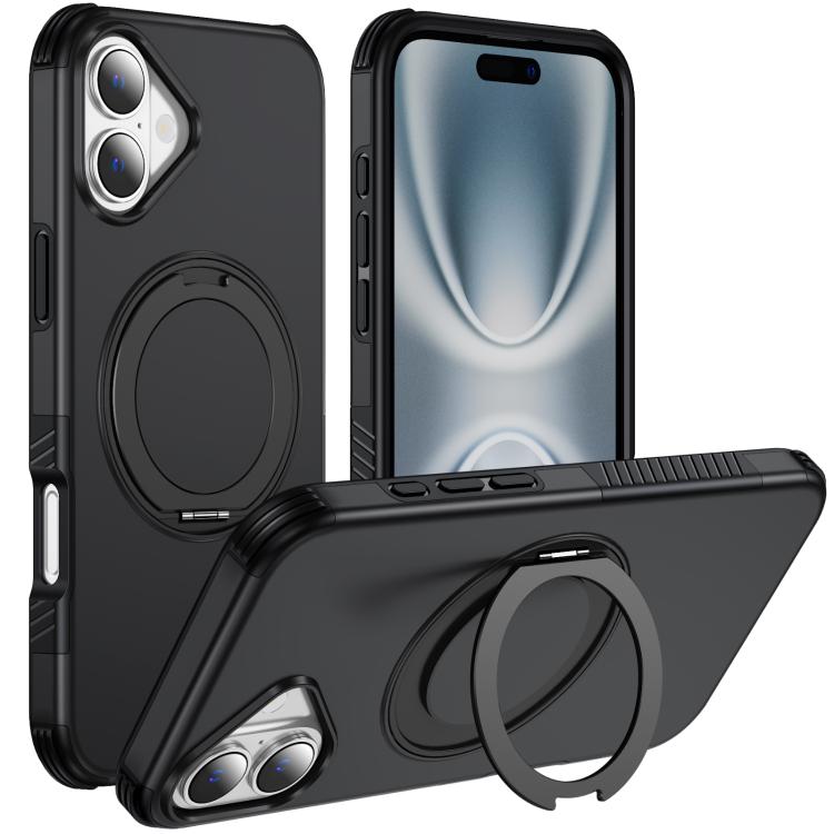 Custodia per telefono con supporto magnetico girevole a 360°, For iPhone 16 Pro Max, For iPhone 16 Pro, For iPhone 16 Plus