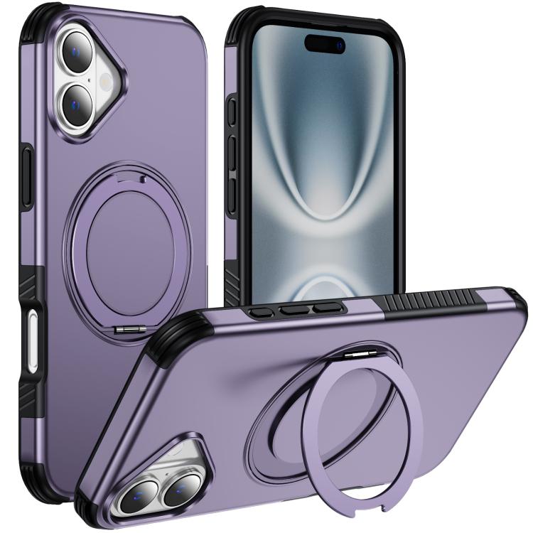 Custodia per telefono con supporto magnetico girevole a 360°, For iPhone 16 Pro Max, For iPhone 16 Pro, For iPhone 16 Plus