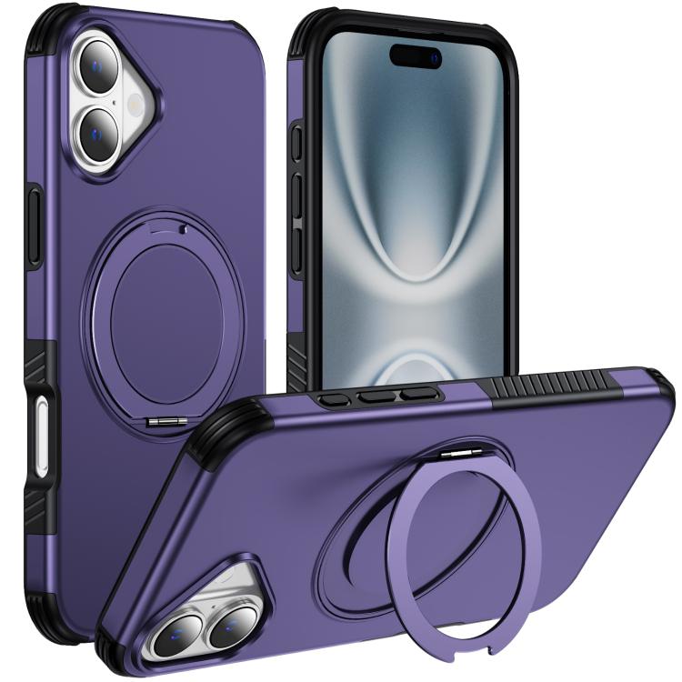 Custodia per telefono con supporto magnetico girevole a 360°, For iPhone 16 Pro Max, For iPhone 16 Pro, For iPhone 16 Plus