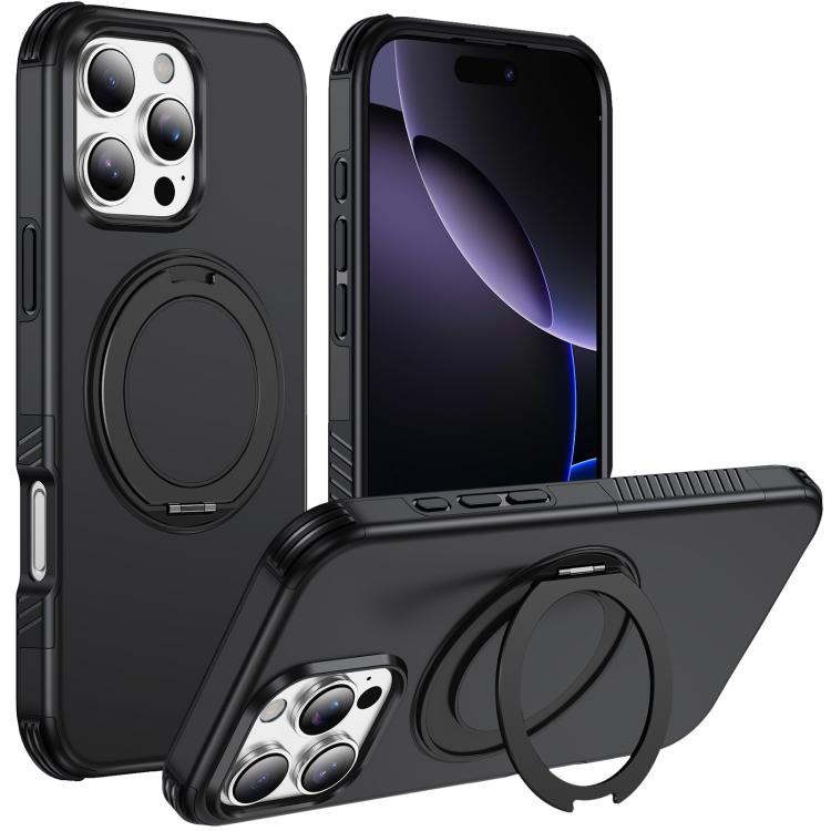 Custodia per telefono con supporto magnetico girevole a 360°, For iPhone 16 Pro Max, For iPhone 16 Pro, For iPhone 16 Plus