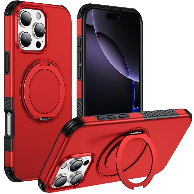 Custodia per telefono con supporto magnetico girevole a 360°, For iPhone 16 Pro Max, For iPhone 16 Pro, For iPhone 16 Plus