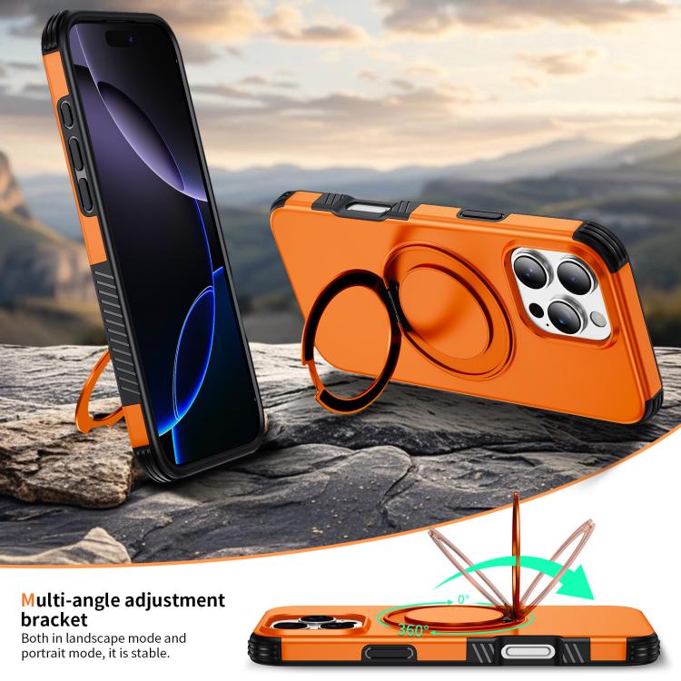 Custodia per telefono con supporto magnetico girevole a 360°, For iPhone 16 Pro Max, For iPhone 16 Pro, For iPhone 16 Plus