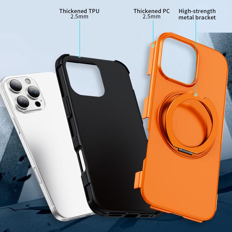 Custodia per telefono con supporto magnetico girevole a 360°, For iPhone 16 Pro Max, For iPhone 16 Pro, For iPhone 16 Plus