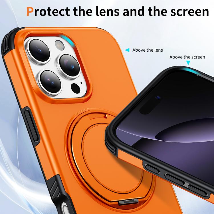 Custodia per telefono con supporto magnetico girevole a 360°, For iPhone 16 Pro Max, For iPhone 16 Pro, For iPhone 16 Plus