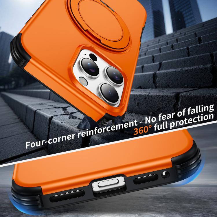 Custodia per telefono con supporto magnetico girevole a 360°, For iPhone 16 Pro Max, For iPhone 16 Pro, For iPhone 16 Plus