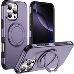Custodia per telefono con supporto magnetico girevole a 360°, For iPhone 16 Pro Max, For iPhone 16 Pro, For iPhone 16 Plus