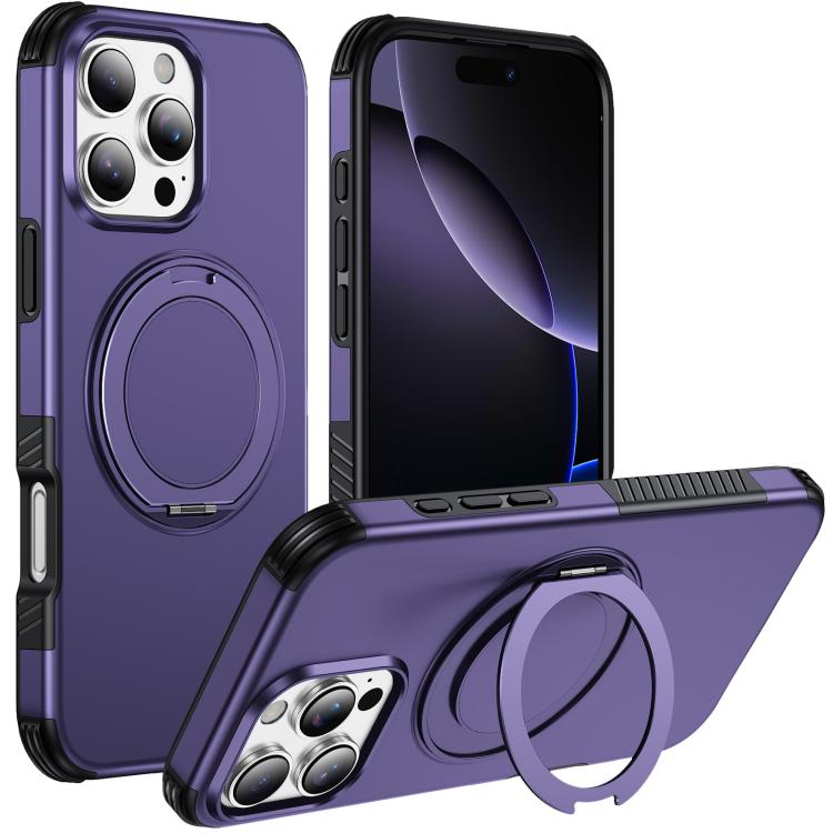 Custodia per telefono con supporto magnetico girevole a 360°, For iPhone 16 Pro Max, For iPhone 16 Pro, For iPhone 16 Plus