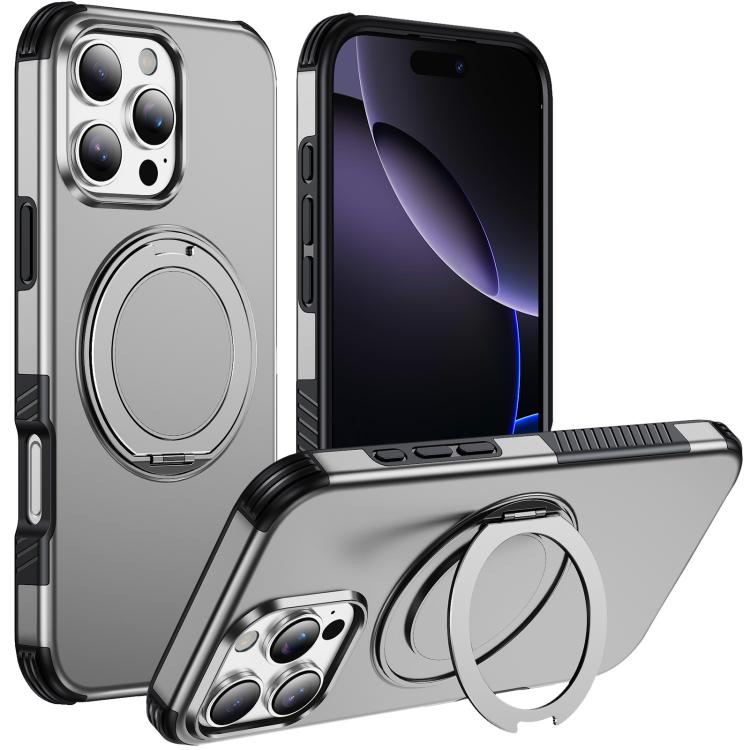 Custodia per telefono con supporto magnetico girevole a 360°, For iPhone 16 Pro Max, For iPhone 16 Pro, For iPhone 16 Plus