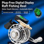 Mulinello da pesca in metallo con avvolgimento automatico della lenza a discesa lenta magnetica, per zattera da pesca., Left Hand, Right Hand, Digital Display-Left Hand, Digital Display-Right Hand