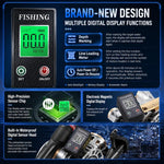 Mulinello da pesca in metallo con avvolgimento automatico della lenza a discesa lenta magnetica, per zattera da pesca., Left Hand, Right Hand, Digital Display-Left Hand, Digital Display-Right Hand