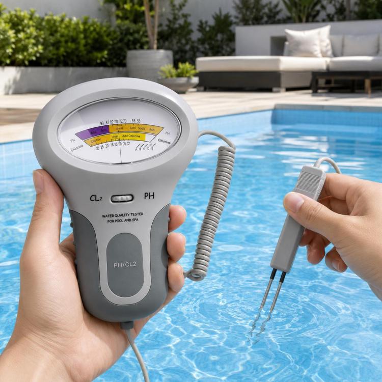 Tester portatile 2 in 1 per la qualità dell'acqua della piscina e il pH, 2 in 1