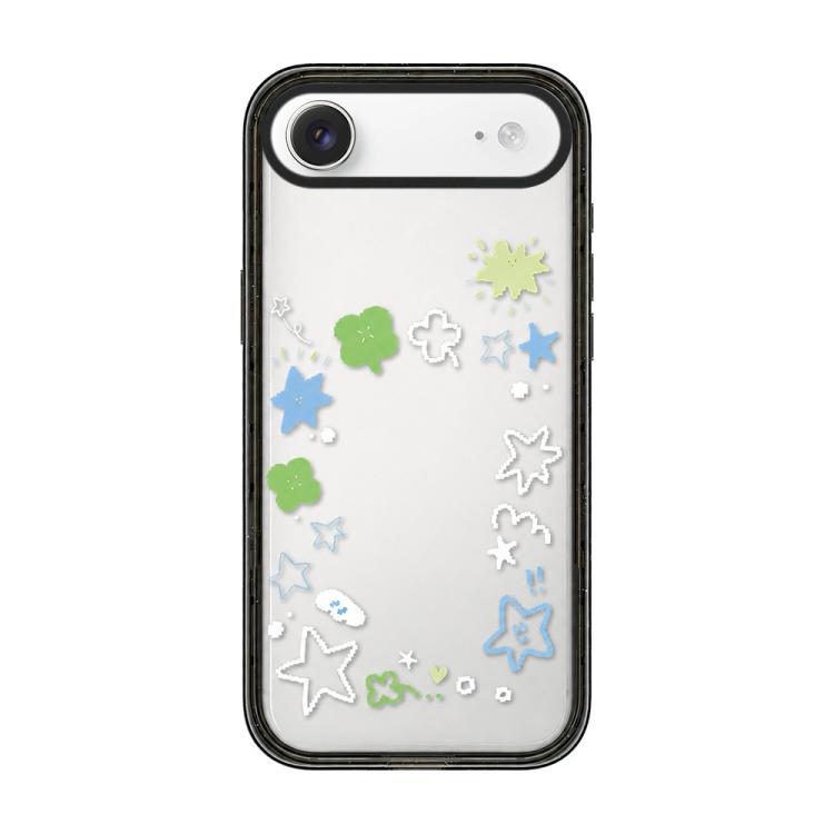 Custodia per telefono in acrilico TPU con motivo a stella e quadrifoglio., For iPhone 17e / 16e, For iPhone 17 Pro Max, For iPhone 17 Pro, For iPhone 17, For iPhone Air, For iPhone 16 Pro Max