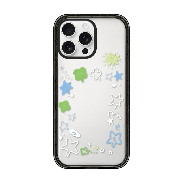 Custodia per telefono in acrilico TPU con motivo a stella e quadrifoglio., For iPhone 16 Pro, For iPhone 16 Plus, For iPhone 16, For iPhone 15 Pro Max, For iPhone 15 Pro, For iPhone 15 Plus