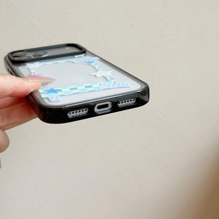 Custodia per telefono in acrilico TPU con motivo a stella e quadrifoglio., For iPhone 17e / 16e, For iPhone 17 Pro Max, For iPhone 17 Pro, For iPhone 17, For iPhone Air, For iPhone 16 Pro Max