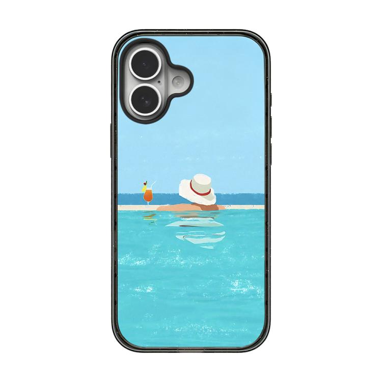 Custodia per telefono in TPU acrilico con motivo spiaggia estiva., For iPhone 16 Pro, For iPhone 16 Plus, For iPhone 16, For iPhone 15 Pro Max, For iPhone 15 Pro, For iPhone 15 Plus