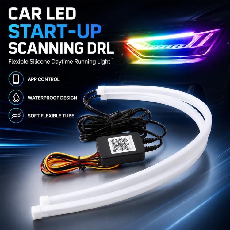 Indicatori di direzione a LED colorati per auto, luci diurne, 30cm, 45cm, 60cm, 75cm