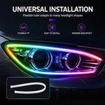 Indicatori di direzione a LED colorati per auto, luci diurne, 30cm, 45cm, 60cm, 75cm